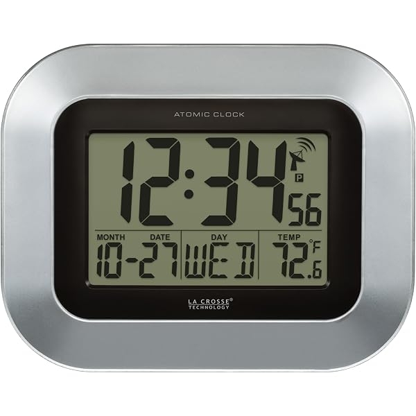  CLOCK デジタル表示　シルバー Buy La Crosse Technology 513-02927 Atomic Digital Clock with